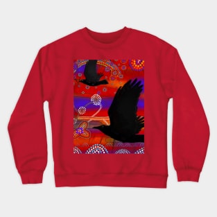 Australian Aboriginal-themed Sunset on a Lake Artwork Crewneck Sweatshirt